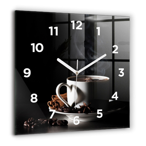 Horloge murale carrée Une tasse de café