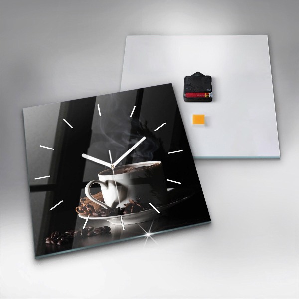 Horloge murale carrée Une tasse de café