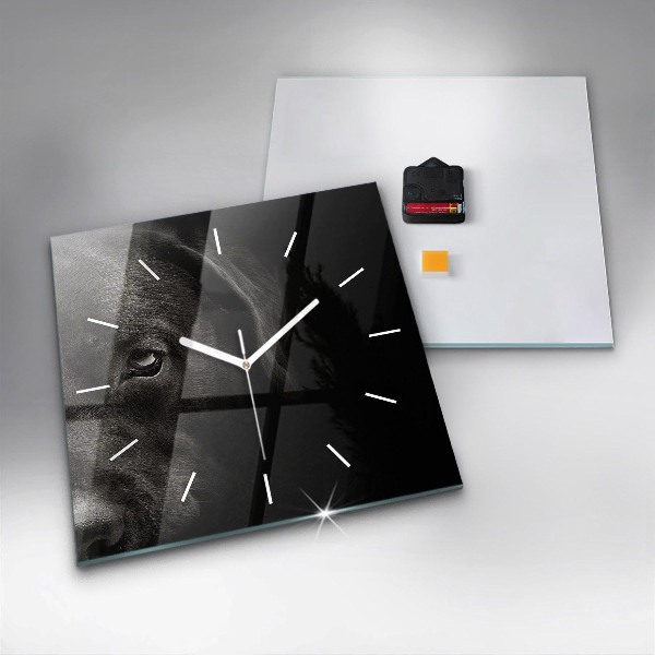 Horloge carrée en verre Chien et chat Scottish Fold