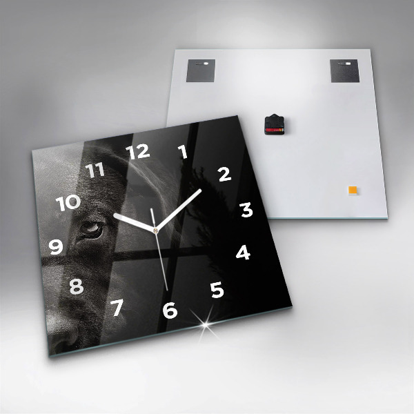 Horloge carrée en verre Chien et chat Scottish Fold