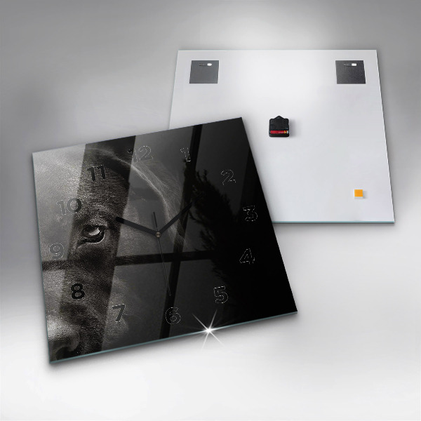 Horloge carrée en verre Chien et chat Scottish Fold