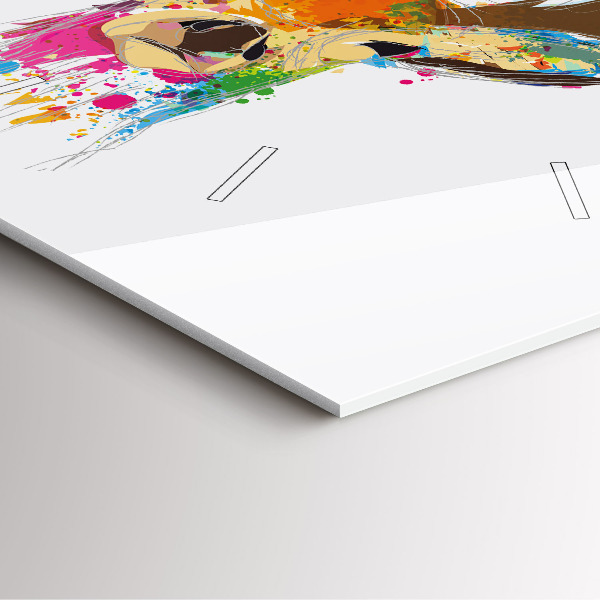 Horloge murale carrée Tête de cerf colorée