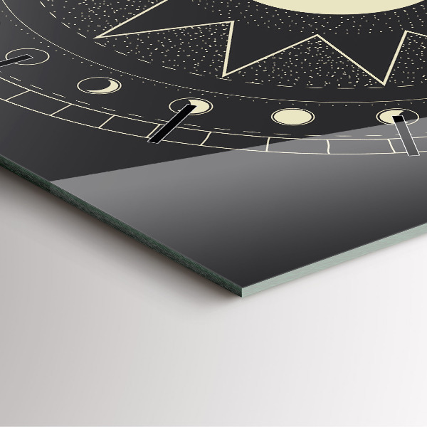 Pendule carrée en verre Phases de la lune