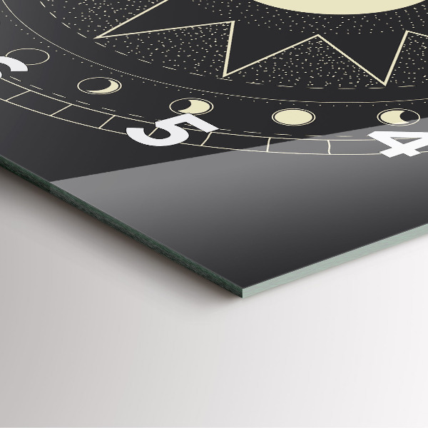 Pendule carrée en verre Phases de la lune