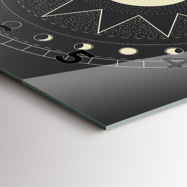 Pendule carrée en verre Phases de la lune