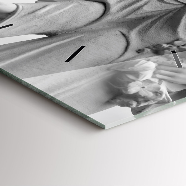 Horloge murale carrée 'Sculpture d''un vieil ange'