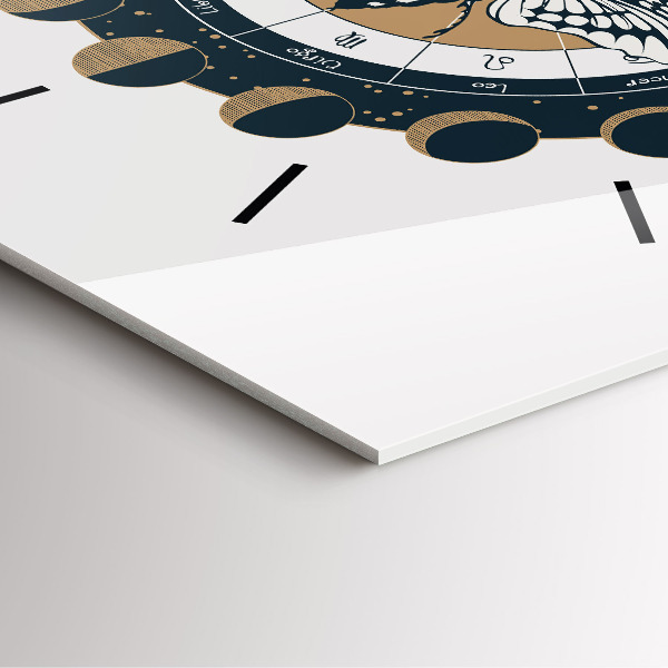 Horloge murale carrée 'Les phases de la lune et l''œil'