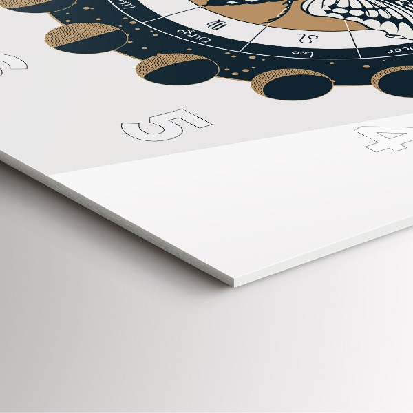 Horloge murale carrée 'Les phases de la lune et l''œil'