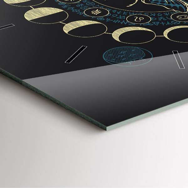 Horloge murale carrée Phases de la lune et insectes