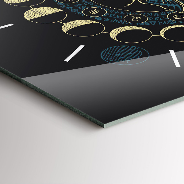 Horloge murale carrée Phases de la lune et insectes