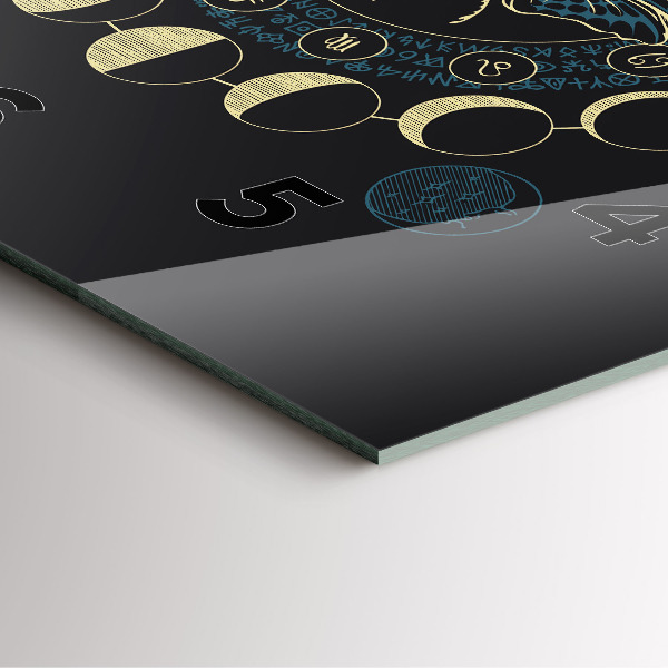 Horloge murale carrée Phases de la lune et insectes