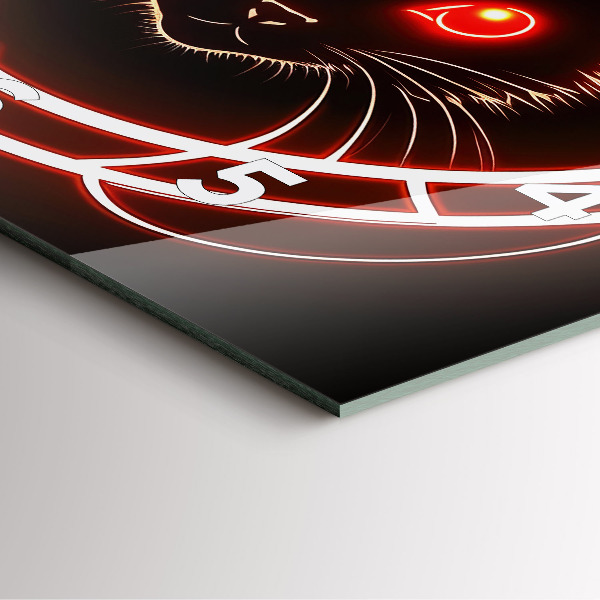 Horloge murale carrée Chat aux yeux rouges