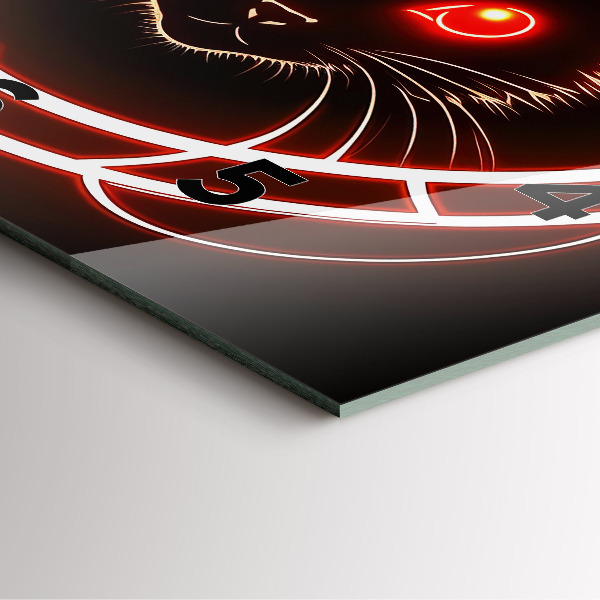 Horloge murale carrée Chat aux yeux rouges