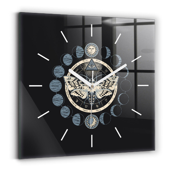 Horloge murale carrée Phases de la lune