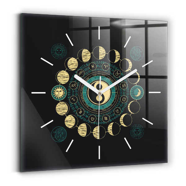 Horloge murale carrée Phases de la lune