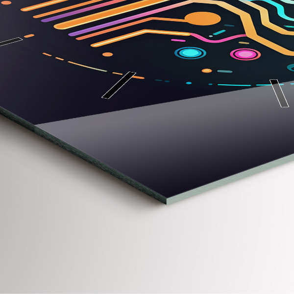 Horloge murale carrée Abstraction colorée