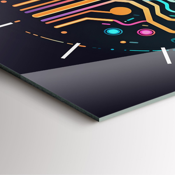 Horloge murale carrée Abstraction colorée