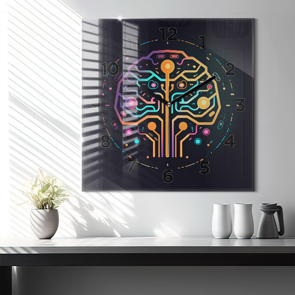 Horloge murale carrée Abstraction colorée