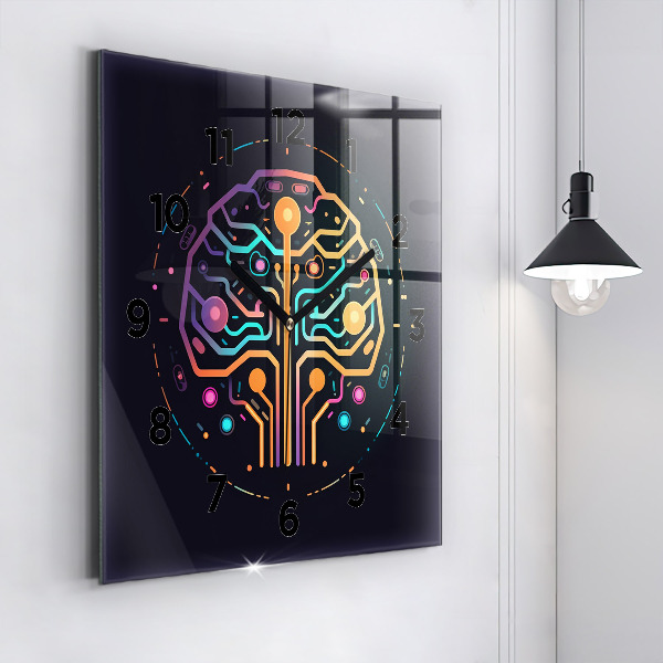 Horloge murale carrée Abstraction colorée