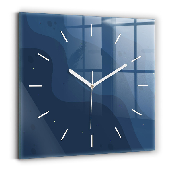 Horloge murale carrée Vagues bleues