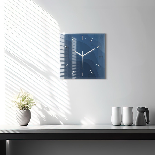 Horloge murale carrée Vagues bleues