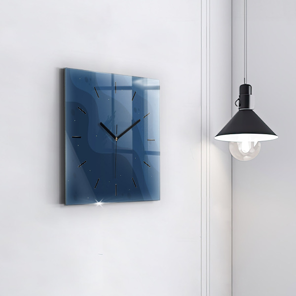 Horloge murale carrée Vagues bleues