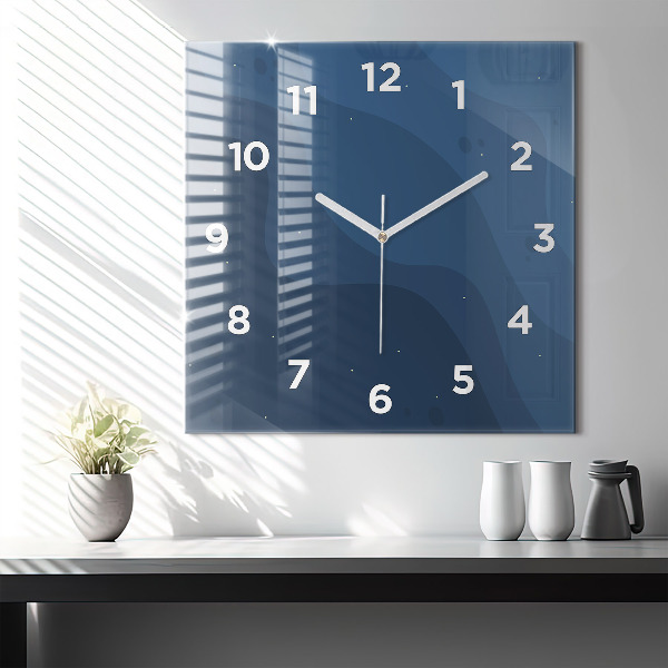Horloge murale carrée Vagues bleues