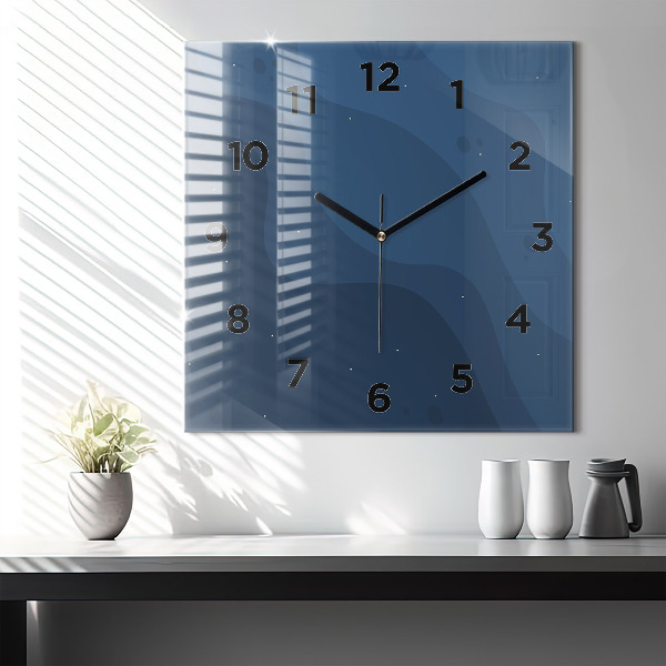 Horloge murale carrée Vagues bleues