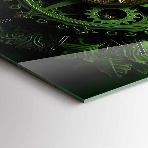 Horloge murale carrée Mécanisme vert