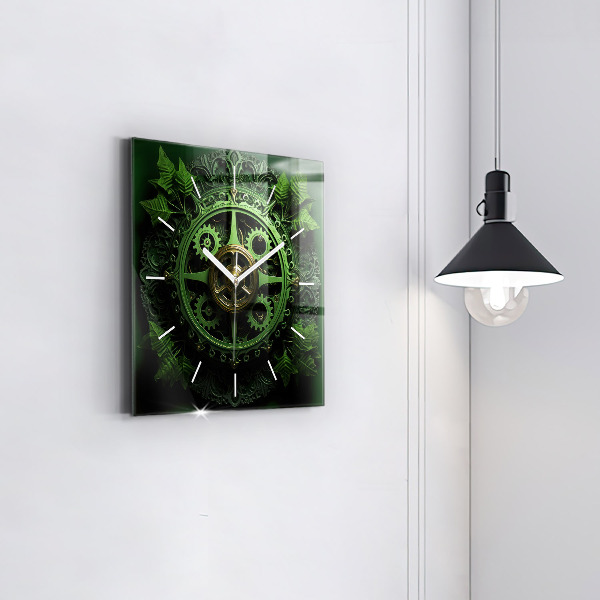 Horloge murale carrée Mécanisme vert