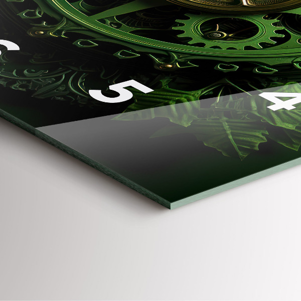 Horloge murale carrée Mécanisme vert