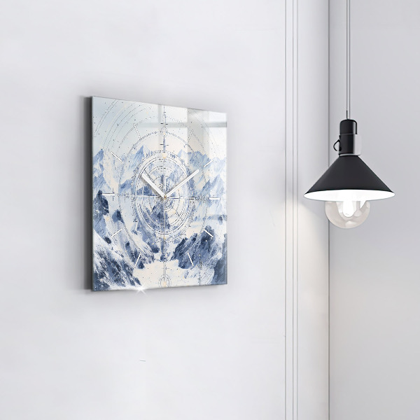 Horloge murale carrée Dessins bleus