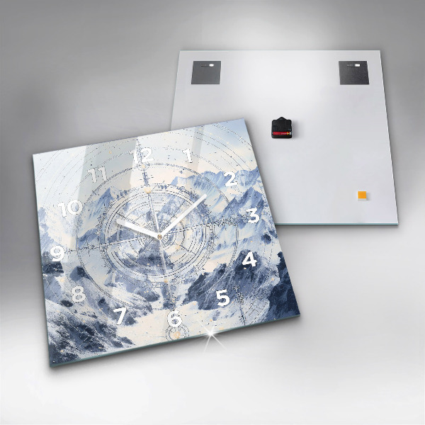 Horloge murale carrée Dessins bleus