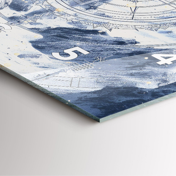 Horloge murale carrée Dessins bleus