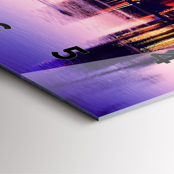 Horloge murale carrée Panorama nocturne de la ville