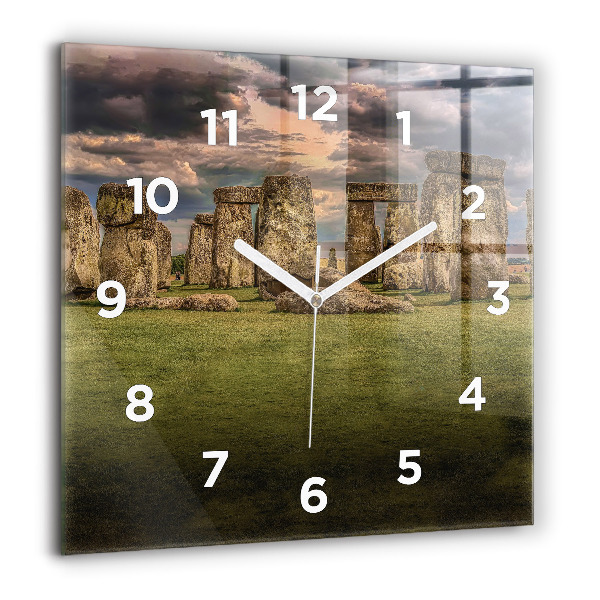 Horloge murale carrée Nimbostratus de Stonehenge