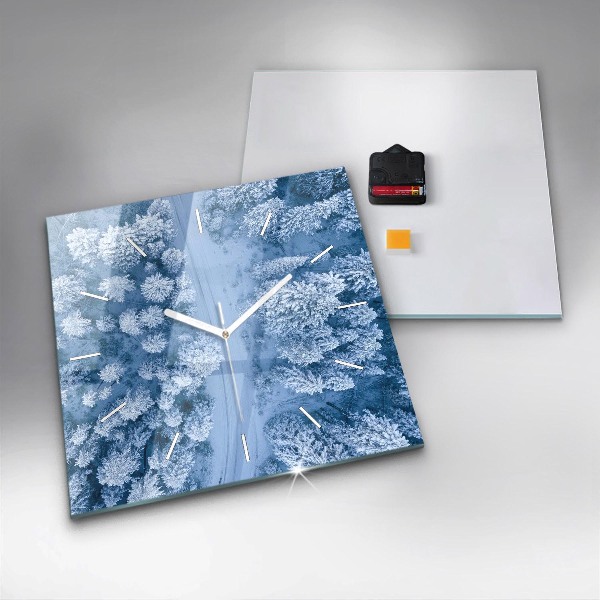 Horloge murale carrée Forêt vue par drone