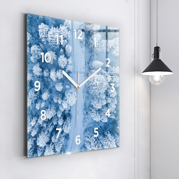 Horloge murale carrée Forêt vue par drone