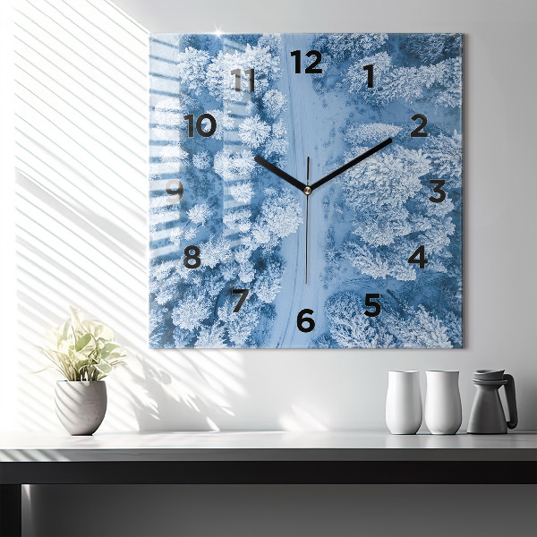 Horloge murale carrée Forêt vue par drone