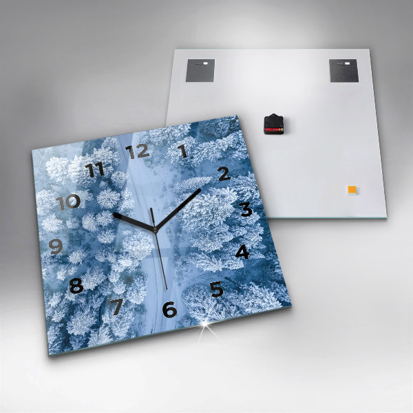 Horloge murale carrée Forêt vue par drone