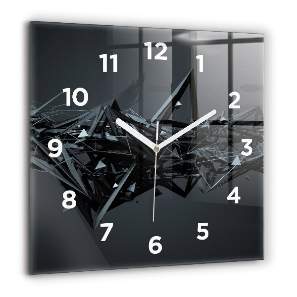 Horloge murale carrée Abstraction noire
