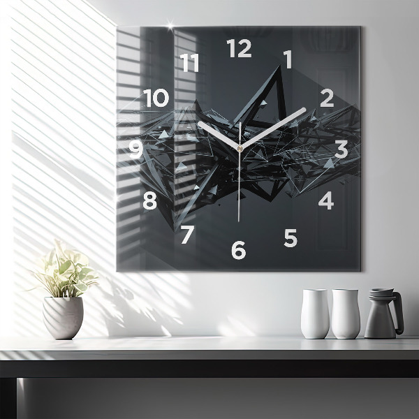 Horloge murale carrée Abstraction noire