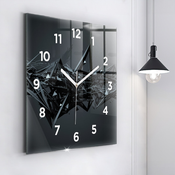 Horloge murale carrée Abstraction noire