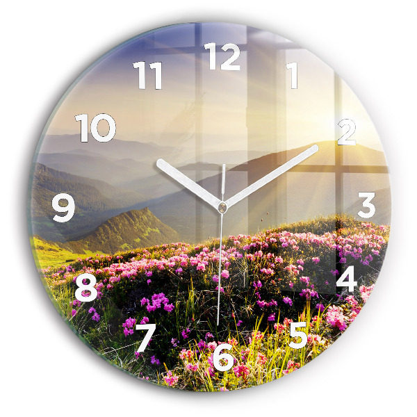 Horloge ronde Paysage de montagne