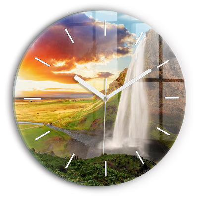 Horloge ronde Cascade en Islande