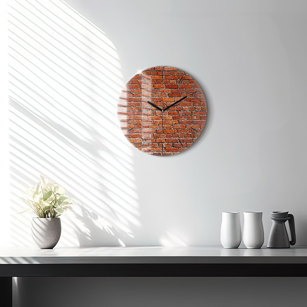 Horloge ronde Vieux mur de briques