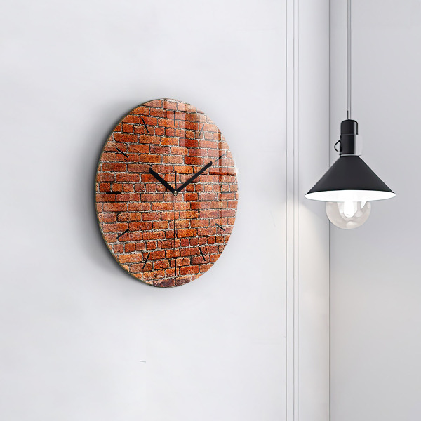 Horloge ronde Vieux mur de briques