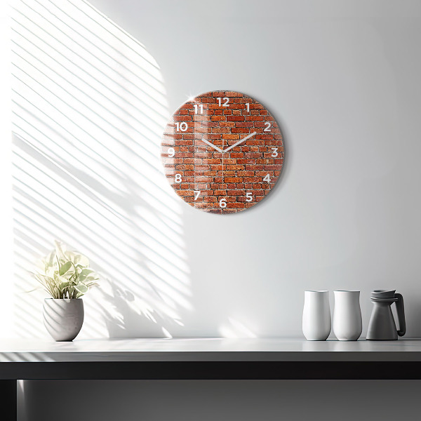 Horloge ronde Vieux mur de briques