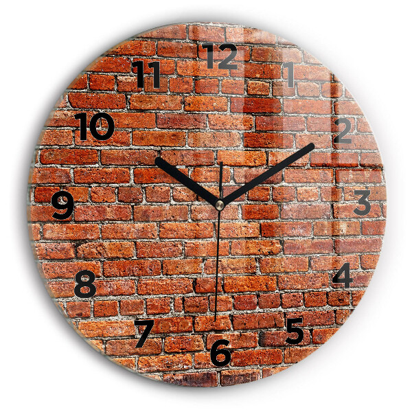 Horloge ronde Vieux mur de briques