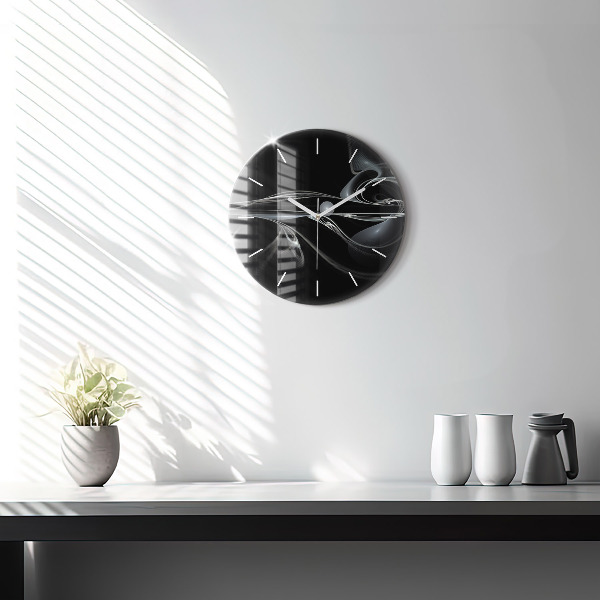 Horloge ronde Fumée abstraite